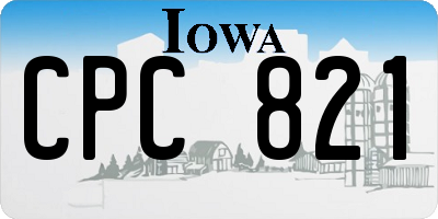 IA license plate CPC821