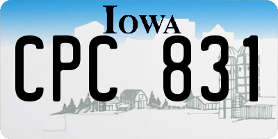 IA license plate CPC831