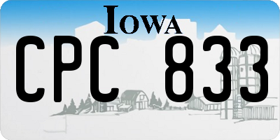 IA license plate CPC833