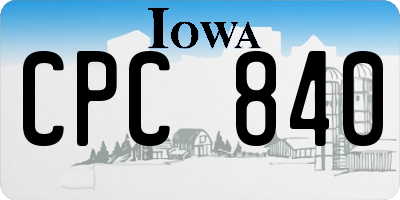 IA license plate CPC840