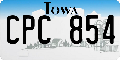 IA license plate CPC854
