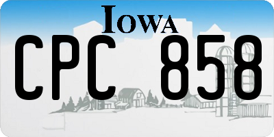 IA license plate CPC858