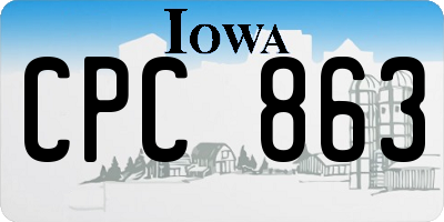IA license plate CPC863