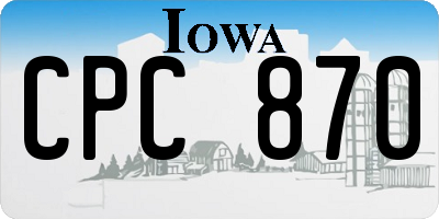 IA license plate CPC870