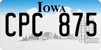 IA license plate CPC875