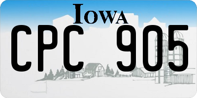 IA license plate CPC905