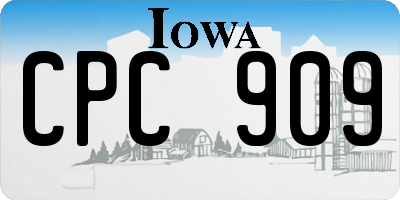 IA license plate CPC909