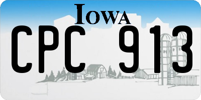 IA license plate CPC913