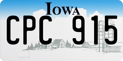 IA license plate CPC915