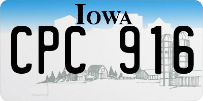 IA license plate CPC916