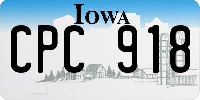 IA license plate CPC918