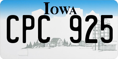 IA license plate CPC925