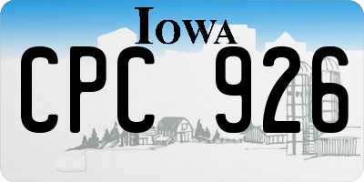 IA license plate CPC926