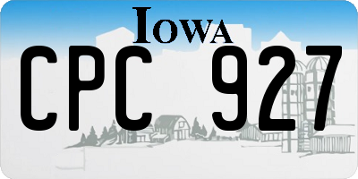IA license plate CPC927