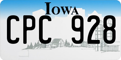 IA license plate CPC928