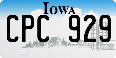 IA license plate CPC929