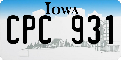IA license plate CPC931