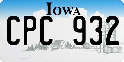 IA license plate CPC932