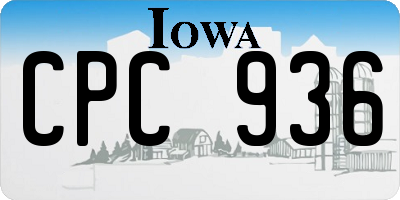 IA license plate CPC936