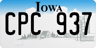IA license plate CPC937