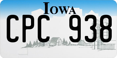 IA license plate CPC938