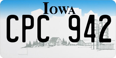 IA license plate CPC942