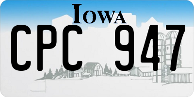 IA license plate CPC947