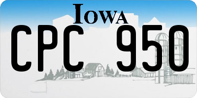 IA license plate CPC950