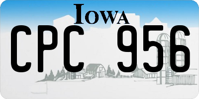 IA license plate CPC956