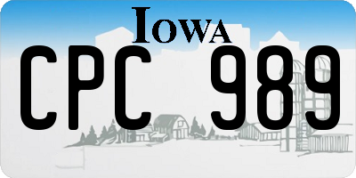 IA license plate CPC989