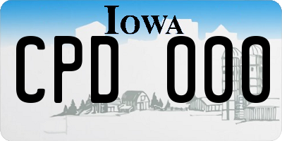 IA license plate CPD000