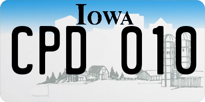 IA license plate CPD010