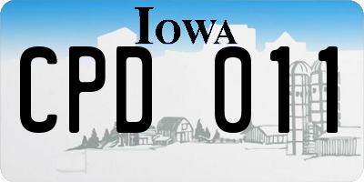 IA license plate CPD011