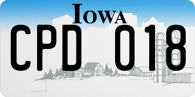 IA license plate CPD018