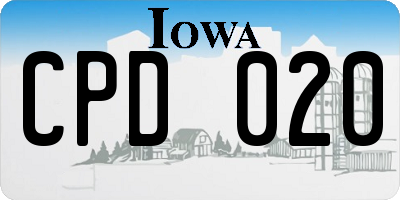 IA license plate CPD020