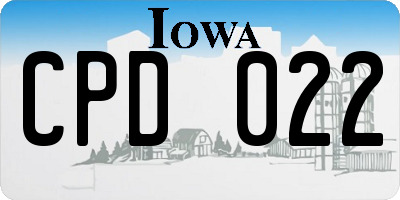 IA license plate CPD022