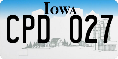 IA license plate CPD027