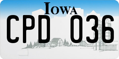 IA license plate CPD036