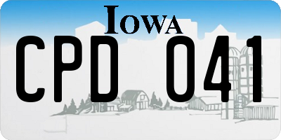 IA license plate CPD041
