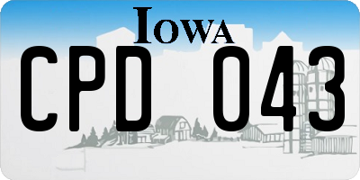 IA license plate CPD043