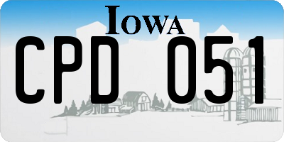 IA license plate CPD051