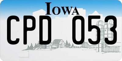 IA license plate CPD053