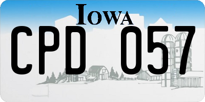 IA license plate CPD057
