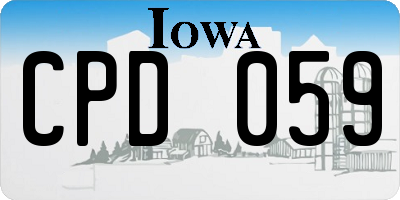 IA license plate CPD059