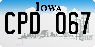 IA license plate CPD067