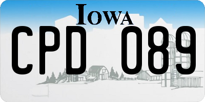 IA license plate CPD089