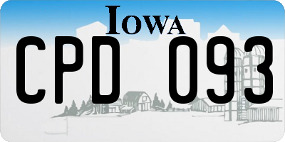 IA license plate CPD093