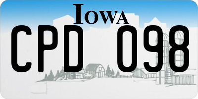 IA license plate CPD098