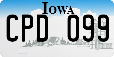 IA license plate CPD099