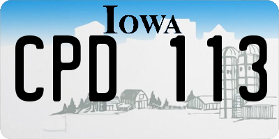 IA license plate CPD113